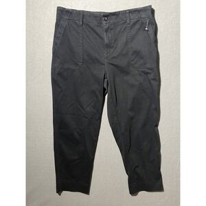 32 Cool Black Womens LT Large Tall Cropped Utility Pants Casual Cargo Capris